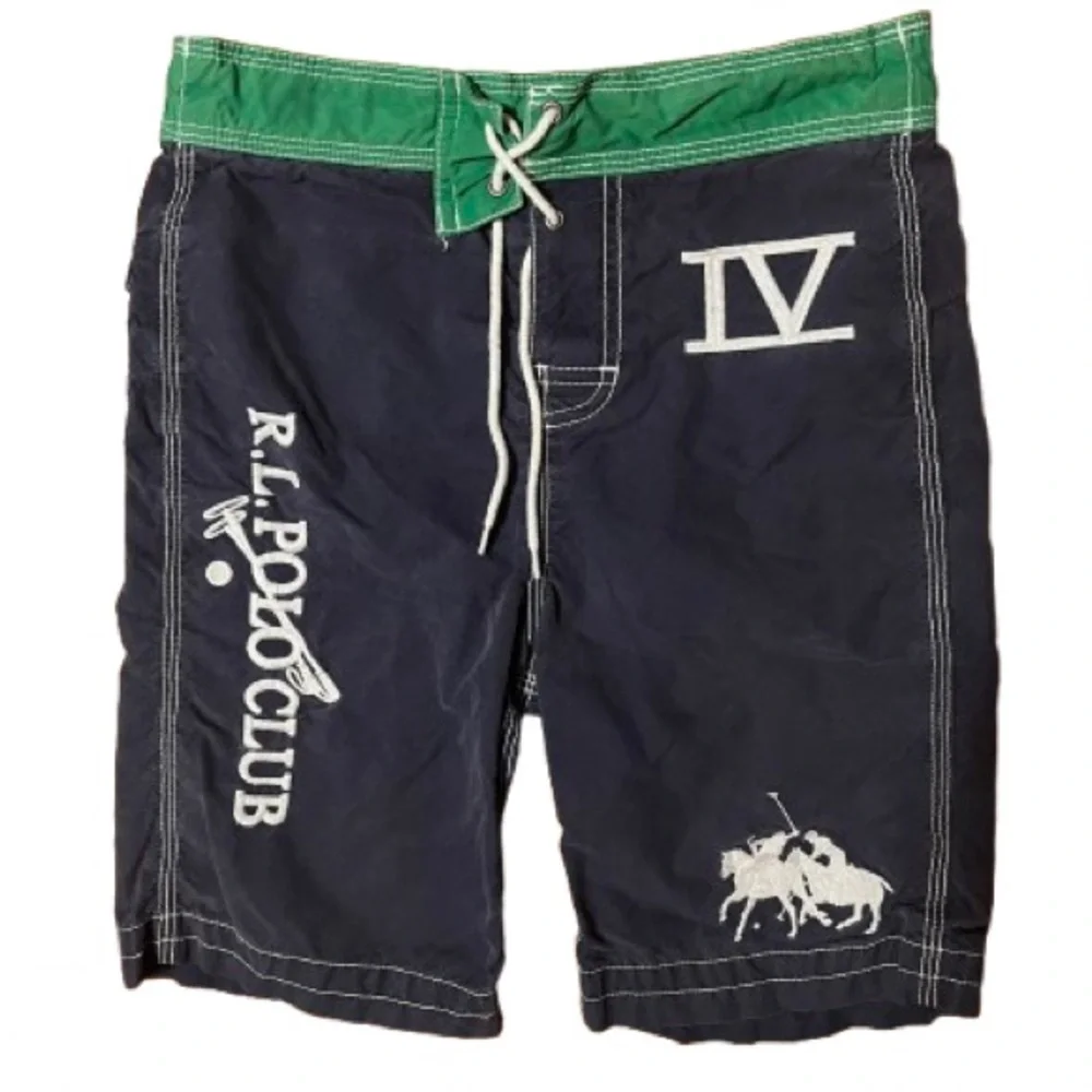Polo Ralph Lauren Blue and Green Swim Trunks Board Shorts Swimwear Size 6